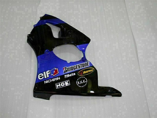 Online Azul Negro Brillante Elf Bridgestone Carenado Moto Kawasaki ZX6R 2000-2002