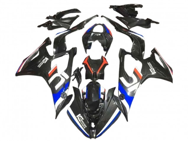 Online Negro Blanco Azul FibraCarbono Carenado Moto BMW S1000RR 2019-2022