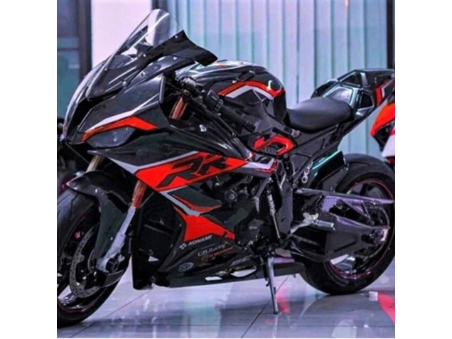 Online Negro Rojo Oscuro Carenado Moto BMW S1000RR 2019-2022