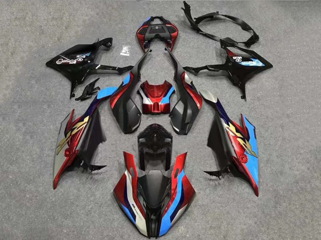 Online Blanco Azul Rojo Negro Kits Carenados Moto BMW S1000RR 2019-2022