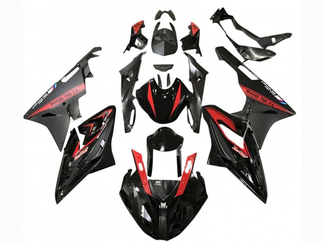 Online Rojo Negro Brillante Negro Mate Carenado Moto BMW S1000RR 2017-2018