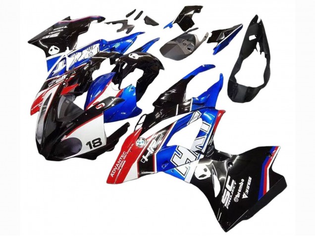 Online Blanco Azul Rojo Negro Brillante Kits Carenado Moto BMW S1000RR 2017-2018