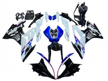 Online Blanco Azul Negro Brillante Kits Carenados Moto BMW S1000RR 2015-2016