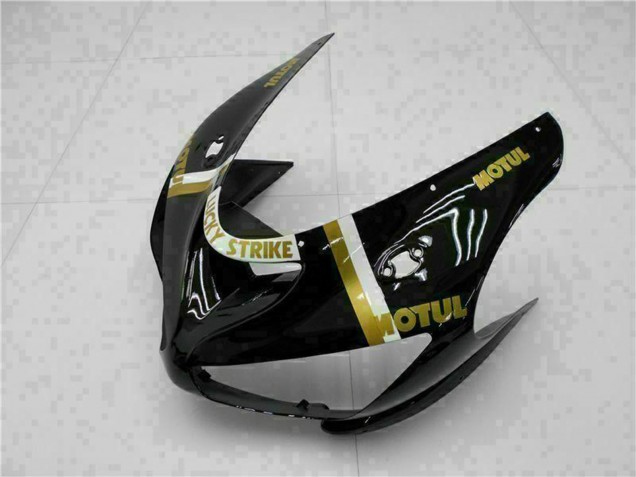 Online Negro Brillante Blanco Oro Lucky Strike Carenado Moto Kawasaki ZX6R 2005-2006