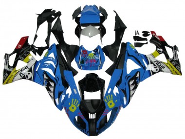 Online Blanco Azul Negro Amarillo Tiburón Carenado Moto BMW S1000RR 2009-2014