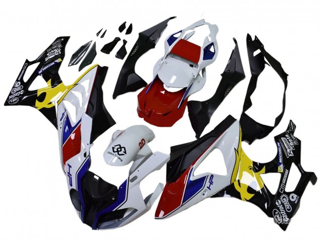 Online Blanco Rojo Amarillo Negro Castrol Carenado Moto BMW S1000RR 2009-2014