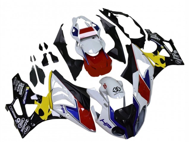 Online Blanco Rojo Amarillo Negro Castrol Carenado Moto BMW S1000RR 2009-2014