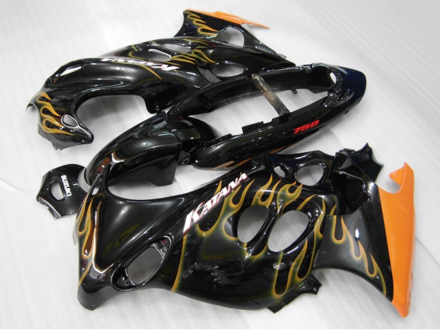 Online Negro Brillante Naranja Llama Katana Carenado Moto Suzuki GSX600F/GSX750F 2004-2006