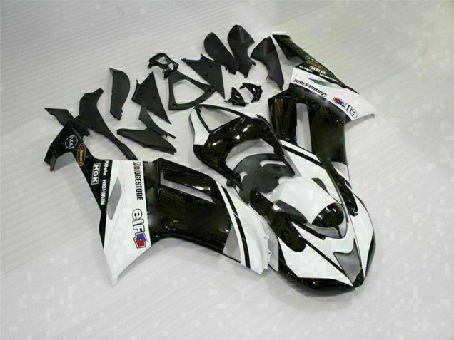 Online Negro Blanco Carenado Moto Kawasaki ZX6R 2007-2008