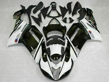 Online Negro Blanco Carenado Moto Kawasaki ZX6R 2007-2008