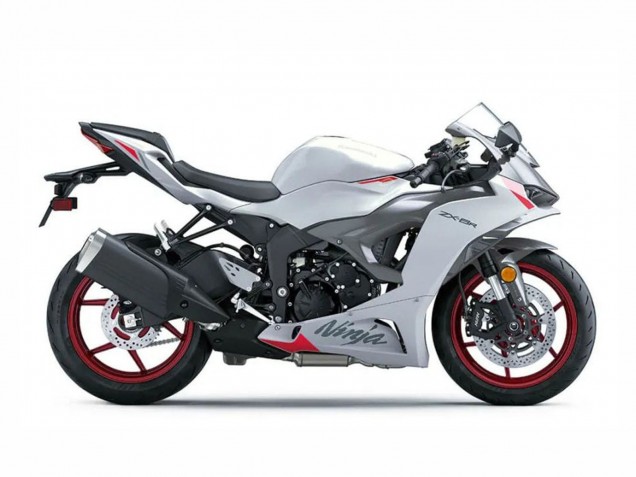 Online Blanco Perla Negro Rojo Carenado Moto Kawasaki ZX6R 2023-2025