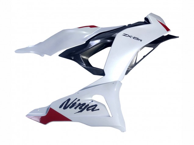 Online Blanco Perla Negro Rojo Carenado Moto Kawasaki ZX6R 2023-2025