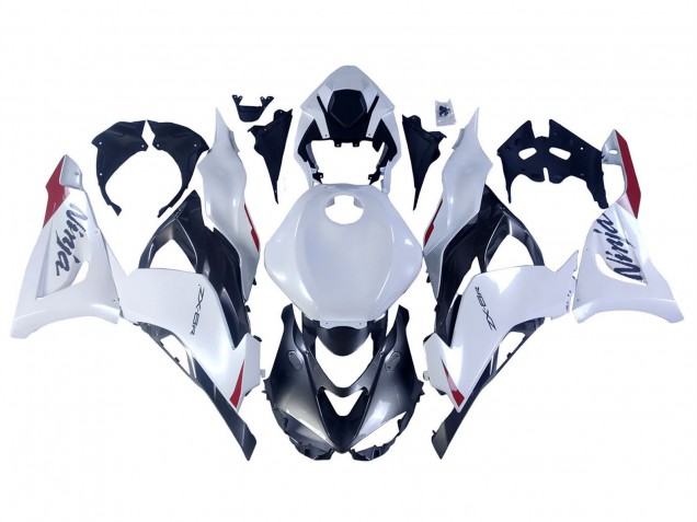 Online Blanco Perla Negro Rojo Carenado Moto Kawasaki ZX6R 2023-2025