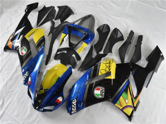 Online Azul Tiburón Carenado Moto Kawasaki ZX6R 2007-2008