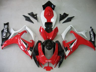 Online Blanco Rojo Negro Brillante Carenados Moto Suzuki GSXR 600 / GSXR 750 2006-2007