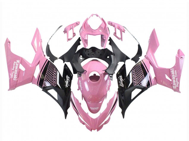 Online Rosa Negro Mate Honeycomb Carenado Moto Kawasaki Ninja 400 2018-2024