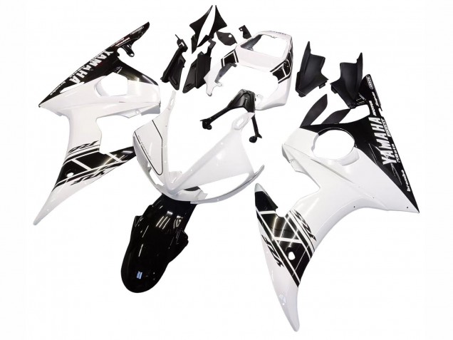 Online Blanco Negro Brillante Carenados Moto Yamaha YZF R6 2003-2004