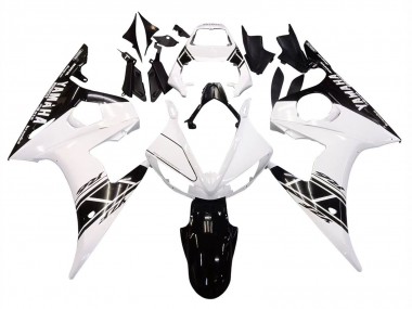 Online Blanco Negro Brillante Carenados Moto Yamaha YZF R6 2003-2004