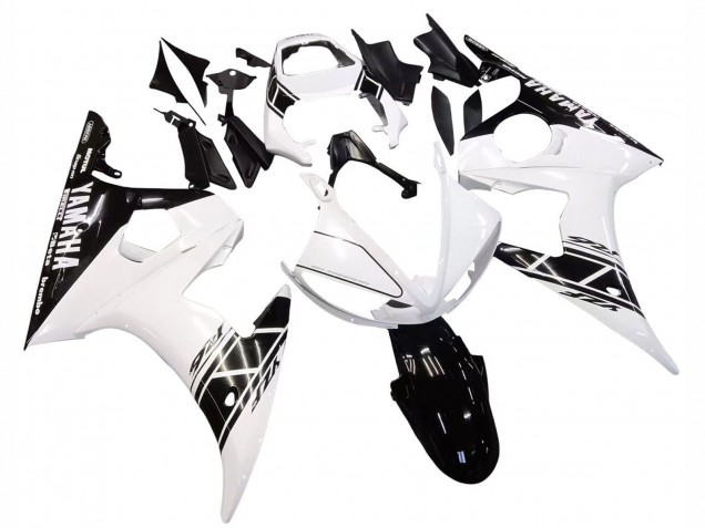 Online Blanco Negro Brillante Carenado Moto Yamaha YZF R6S 2006-2009
