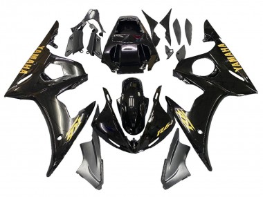 Online Negro Brillante Oro Calcomanías Carenado Moto Yamaha YZF R6S 2006-2009