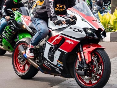 Online Blanco Rojo Negro Carenado Moto Kawasaki ZX10R 2021-2025