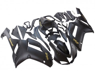 Online Negro Mate Amarillo Logo Ninja Carenado Moto Kawasaki ZX6R 2007-2008