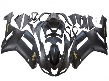 Online Negro Mate Amarillo Logo Ninja Carenado Moto Kawasaki ZX6R 2007-2008