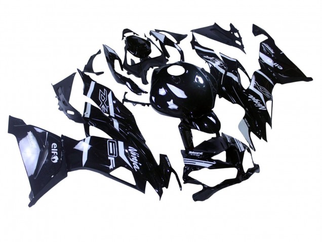 Online Negro Brillante Blanco Carenado Moto Kawasaki ZX6R 2019-2022