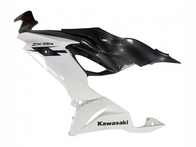 Online Blanco Negro FibraCarbono Carenado Moto Kawasaki ZX6R 2019-2022