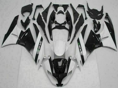 Online Negro Brillante Blanco Carenado Moto Kawasaki ZX6R 2009-2012