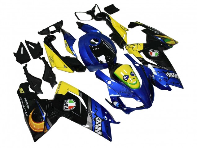 Online Azul Amarillo Negro Tiburón Carenado Moto Aprilia RS125 2006-2011