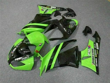 Online Verde Negro Brillante Elf Touch4 Bridgestone Carenado Moto Kawasaki ZX6R 2009-2012