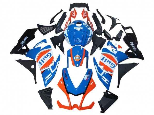 Online Blanco Azul Naranja Negro Brillante Gulf Carenado Moto Aprilia RS4 50 125 2012-2018