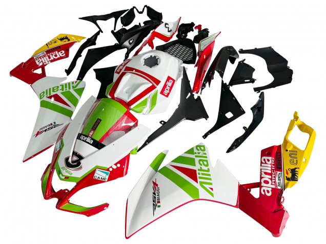 Online Blanco Rojo Verde Amarillo Alitalia Carenados Moto Aprilia RS4 50 125 2012-2018