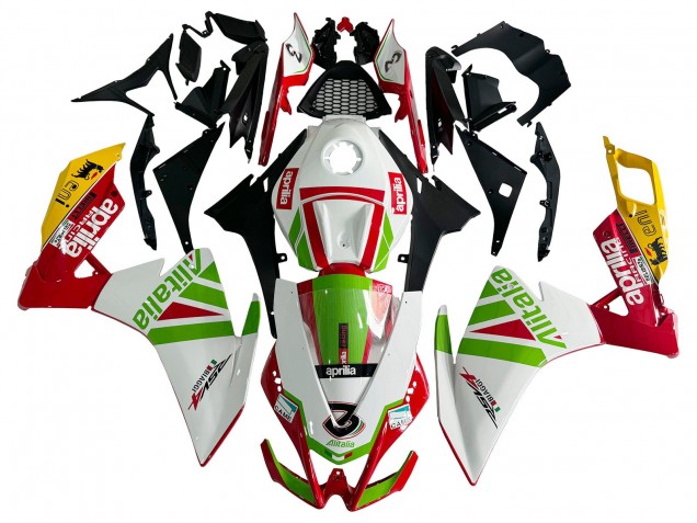 Online Blanco Rojo Verde Amarillo Alitalia Carenados Moto Aprilia RS4 50 125 2012-2018