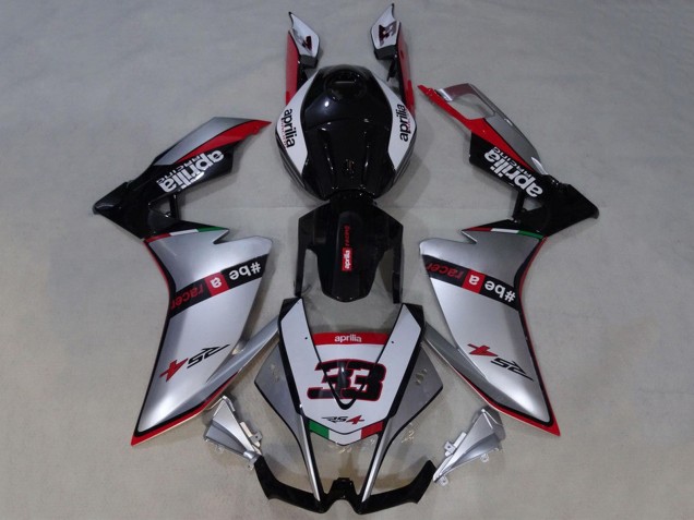 Online Plata Rojo Negro Brillante Carenado Moto Aprilia RS4 50 125 2012-2018