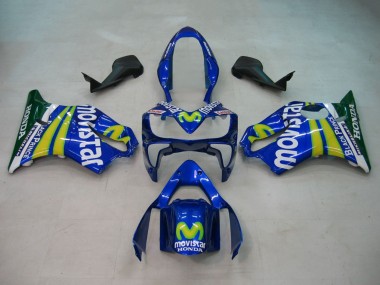 Online Azul Amarillo Verde MoviStar Carenado Moto Honda CBR600 F4i 2004-2007