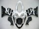 Online Blanco Negro Brillante Carenados Moto Honda CBR600 F4i 2004-2007