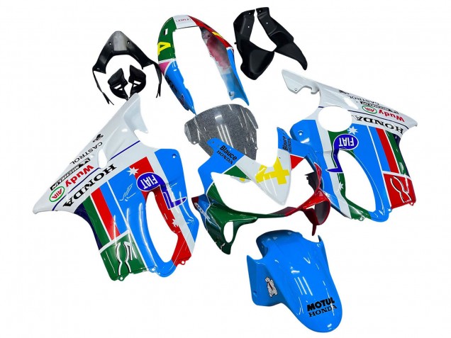 Online Blanco Azul Verde Rojo Carenado Moto Honda CBR600 F4i 2004-2007