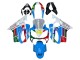 Online Blanco Azul Verde Rojo Carenado Moto Honda CBR600 F4i 2004-2007