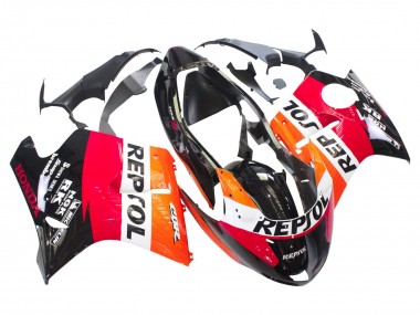 Online Naranja Blanco Rojo Negro Brillante Repsol Carenado Moto ABS Honda CBR1100XX Blackbird 1996-2007