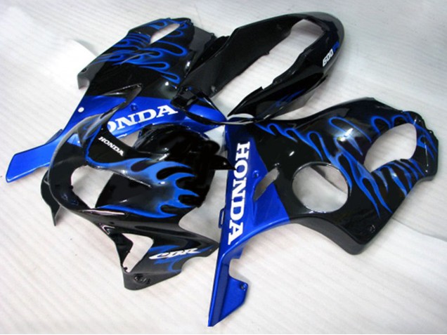 Online Negro Brillante Azul Llama Carenado Moto Honda CBR600 F4 1999-2000