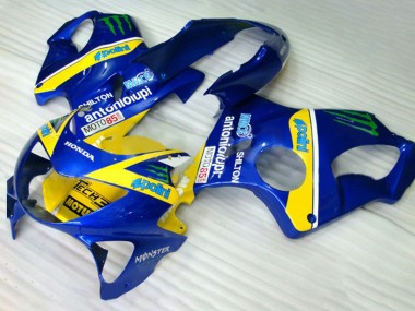 Online Azul Amarillo Verde Monstruo Carenado Moto Honda CBR600 F4 1999-2000