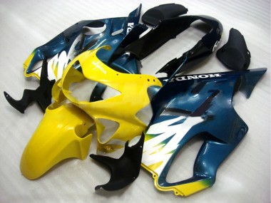 Online Amarillo Azul Oscuro Negro Brillante Carenado Moto Honda CBR600 F4 1999-2000