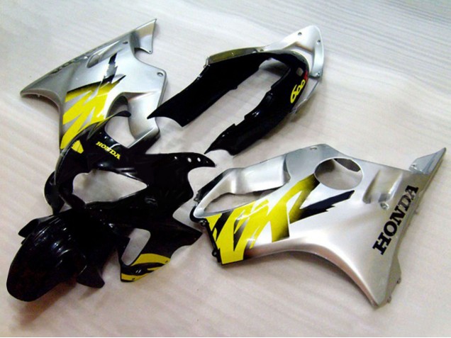 Online Plata Amarillo Negro Brillante Carenado Moto Honda CBR600 F4 1999-2000