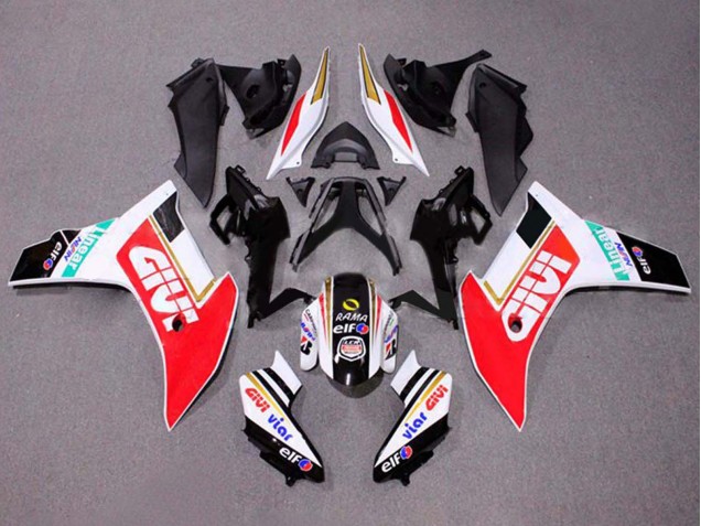 Online Blanco Rojo Oro Negro Brillante Givi Carenado Moto Honda CBR600F 2011-2013