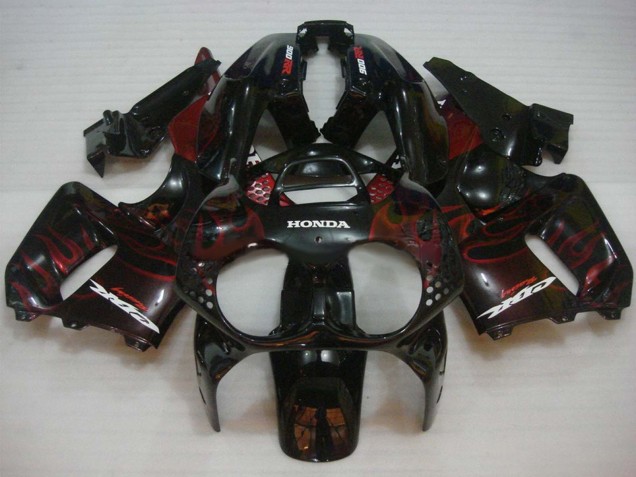 Online Negro Brillante Rojo Llama Carenado Moto Honda CBR900RR 893 1992-1993
