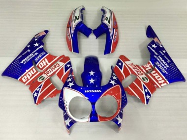 Online Blanco Rojo Azul Estrella Castrol Carenado Moto Honda CBR900RR 893 1992-1993