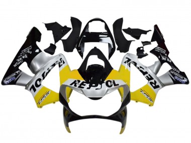 Online Amarillo Plata Negro Brillante Repsol Carenado Moto Honda CBR900RR 929 2000-2001