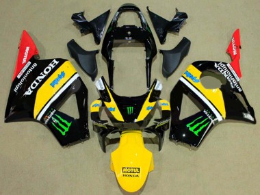 Online Negro Brillante Amarillo Rojo Verde Monstruo Carenado Moto Honda CBR900RR 954 2002-2003